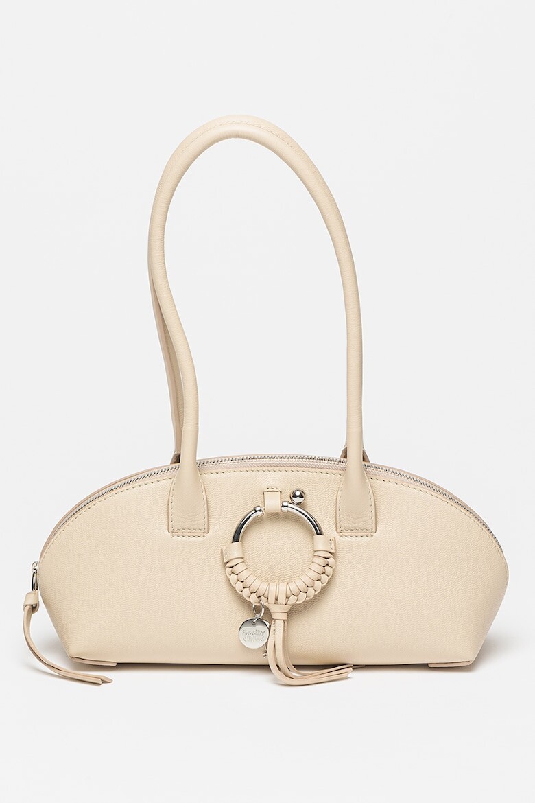 

Кожаная сумка с тиснением Joan See By Chloé, серый