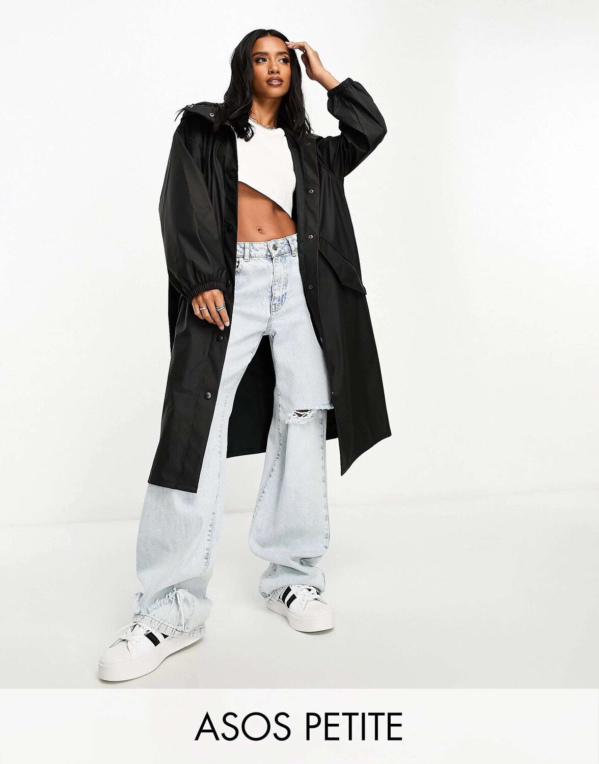 

Прорезиненная парка-дождевик ASOS DESIGN Petite