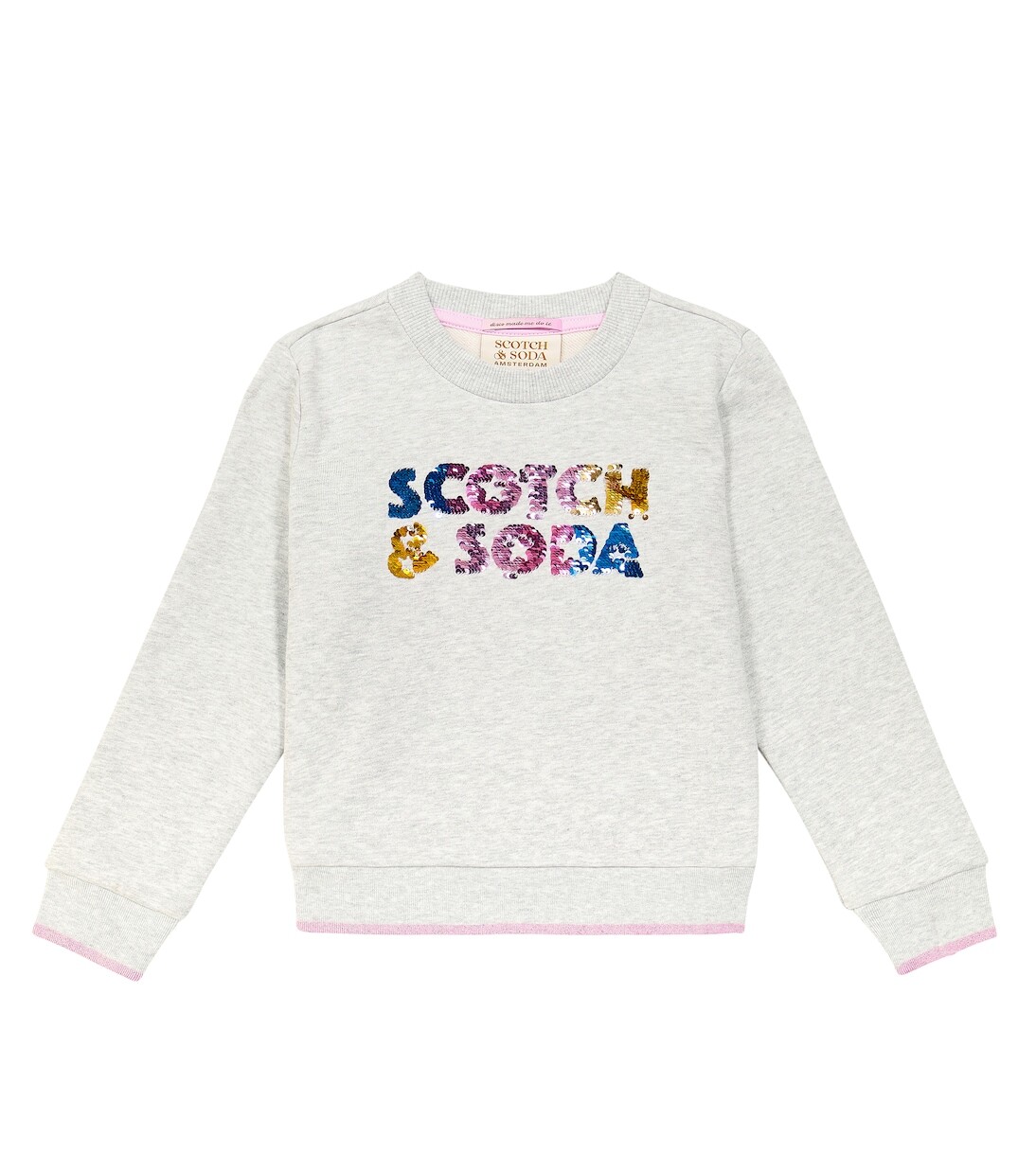 

Толстовка из хлопкового джерси с пайетками Scotch & Soda Kids, серый