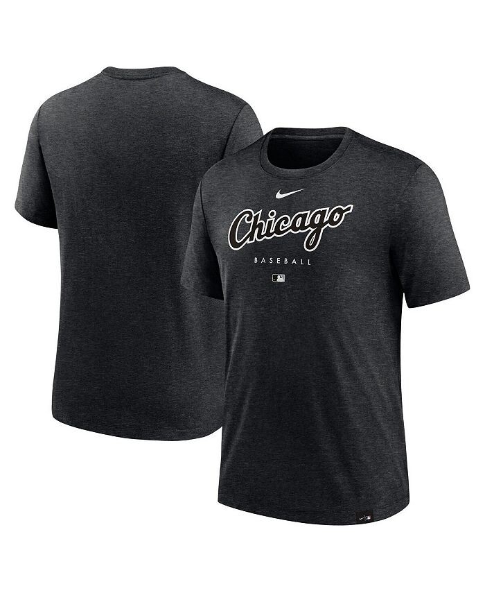 

Мужская футболка Heather Black Chicago White Sox Authentic Collection Early Work Tri-Blend Performance Nike, черный