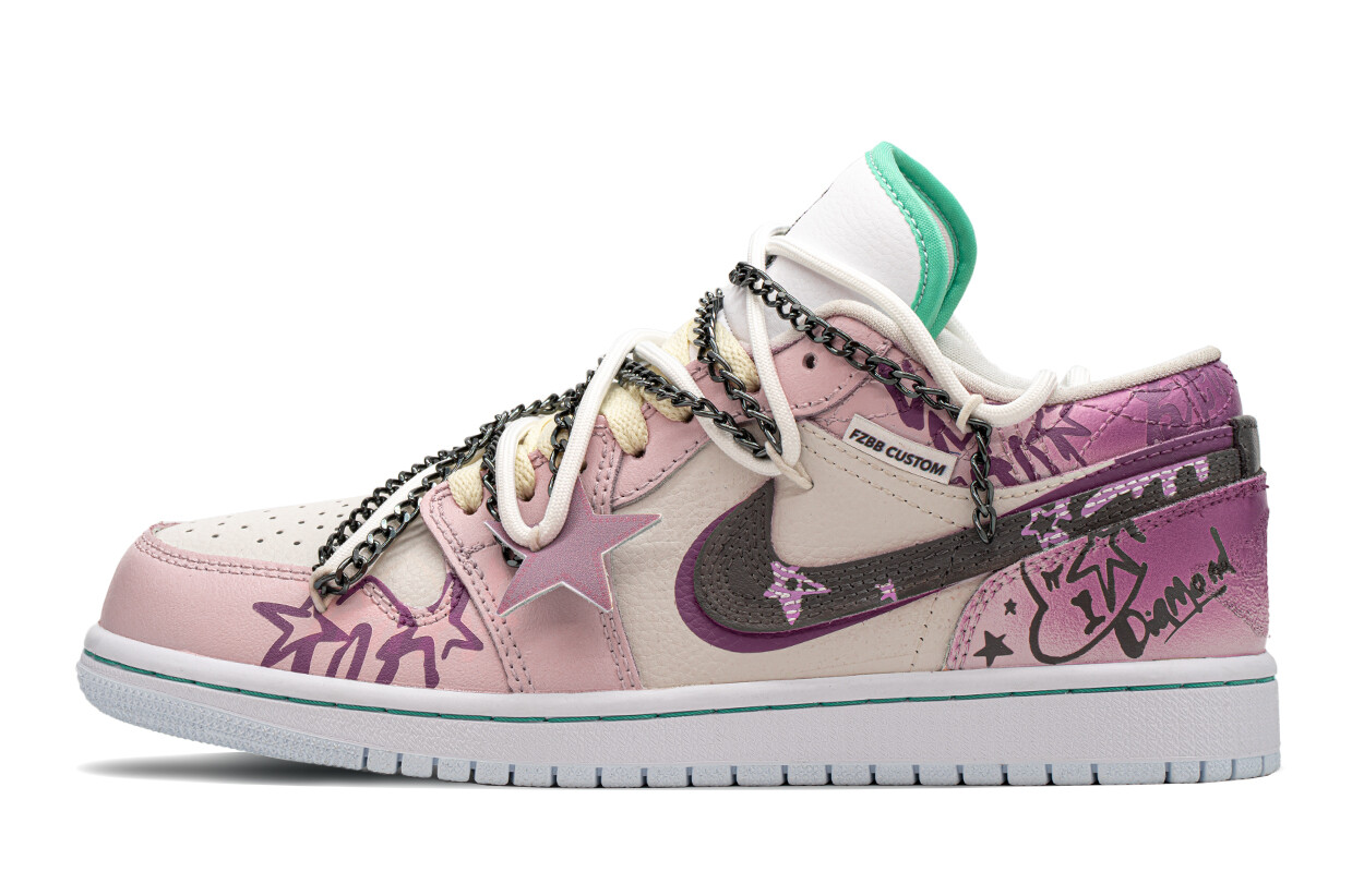 

Кроссовки Air Jordan 1 Vintage Basketball Shoes Women's Low-top Black/pink, черный