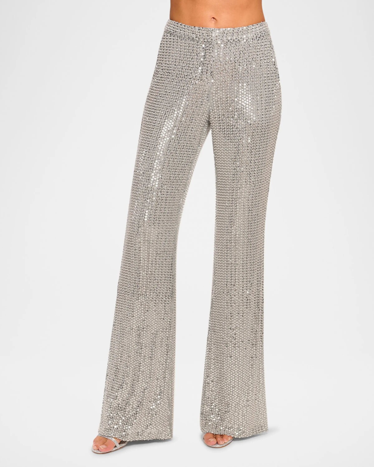 

Прямые брюки Olivian с пайетками Ramy Brook, цвет Dove Grey Beaded Mesh