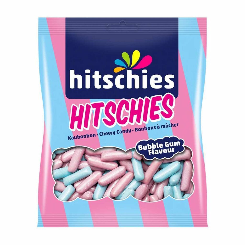 

Конфеты жевательные Hitschies Bubble Gum розово-голубые со вкусом жевательной резинки 140г Hitschler