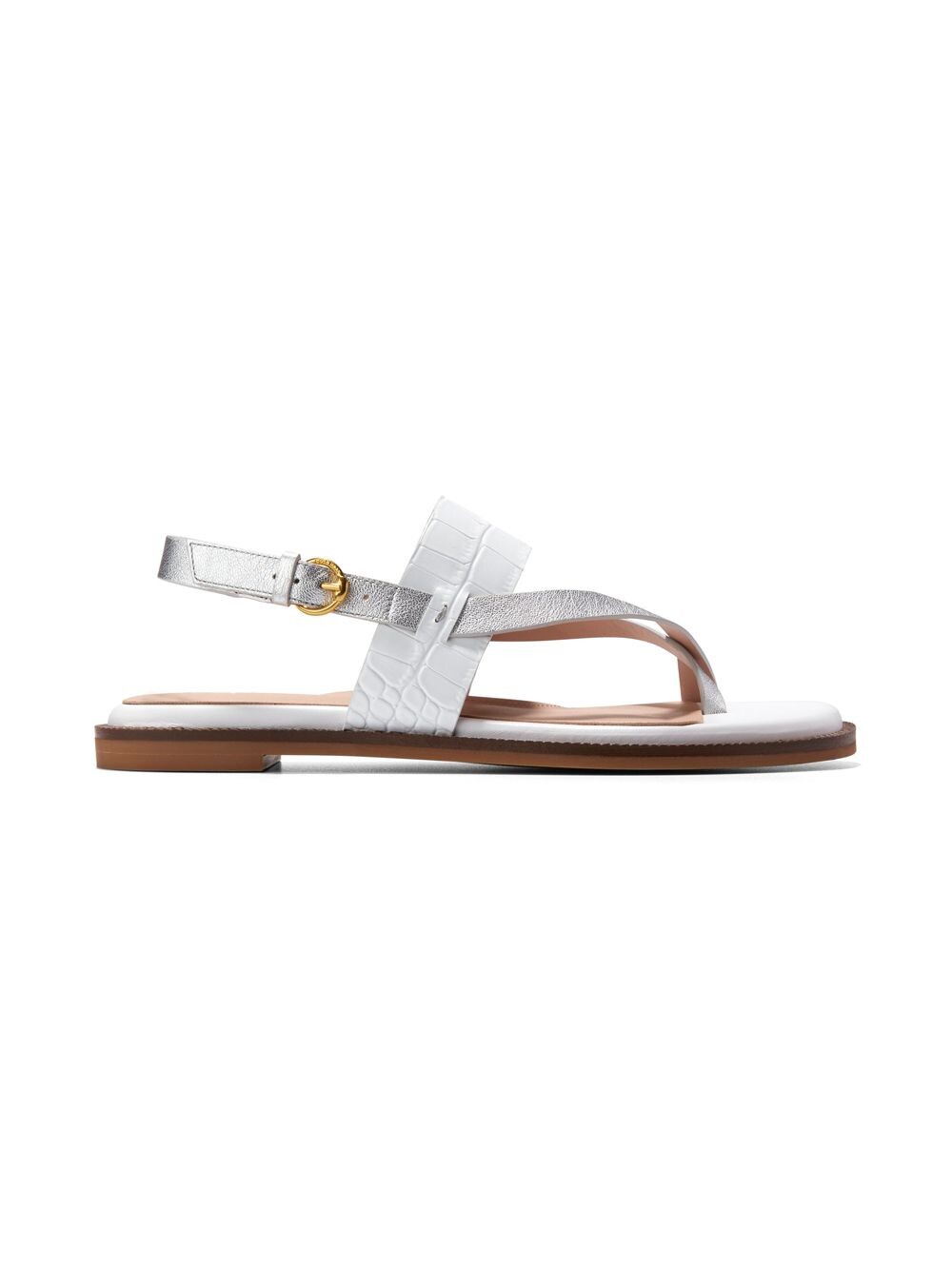 

Сандалии Anica Lux из металлизированной кожи с ремешками Cole Haan, серебряный