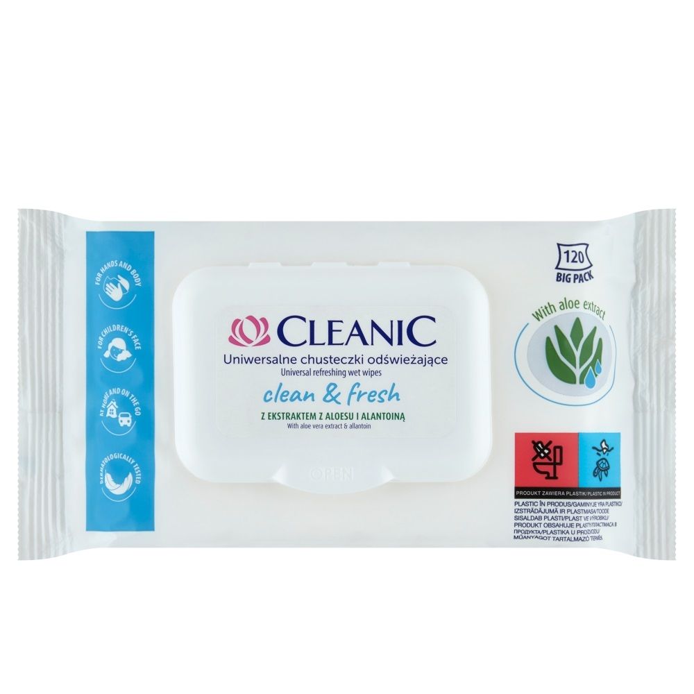 Влажные салфетки Cleanic Clean & Fresh, 120 шт cleanic влажные салфетки универсальные clean