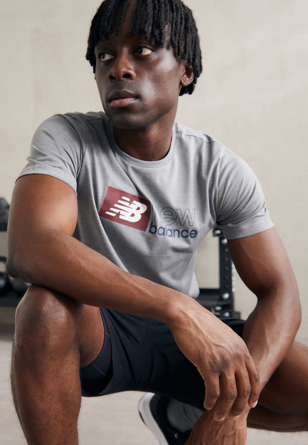

Футболка с принтом Essentials Graphic New Balance, цвет athletic grey heather