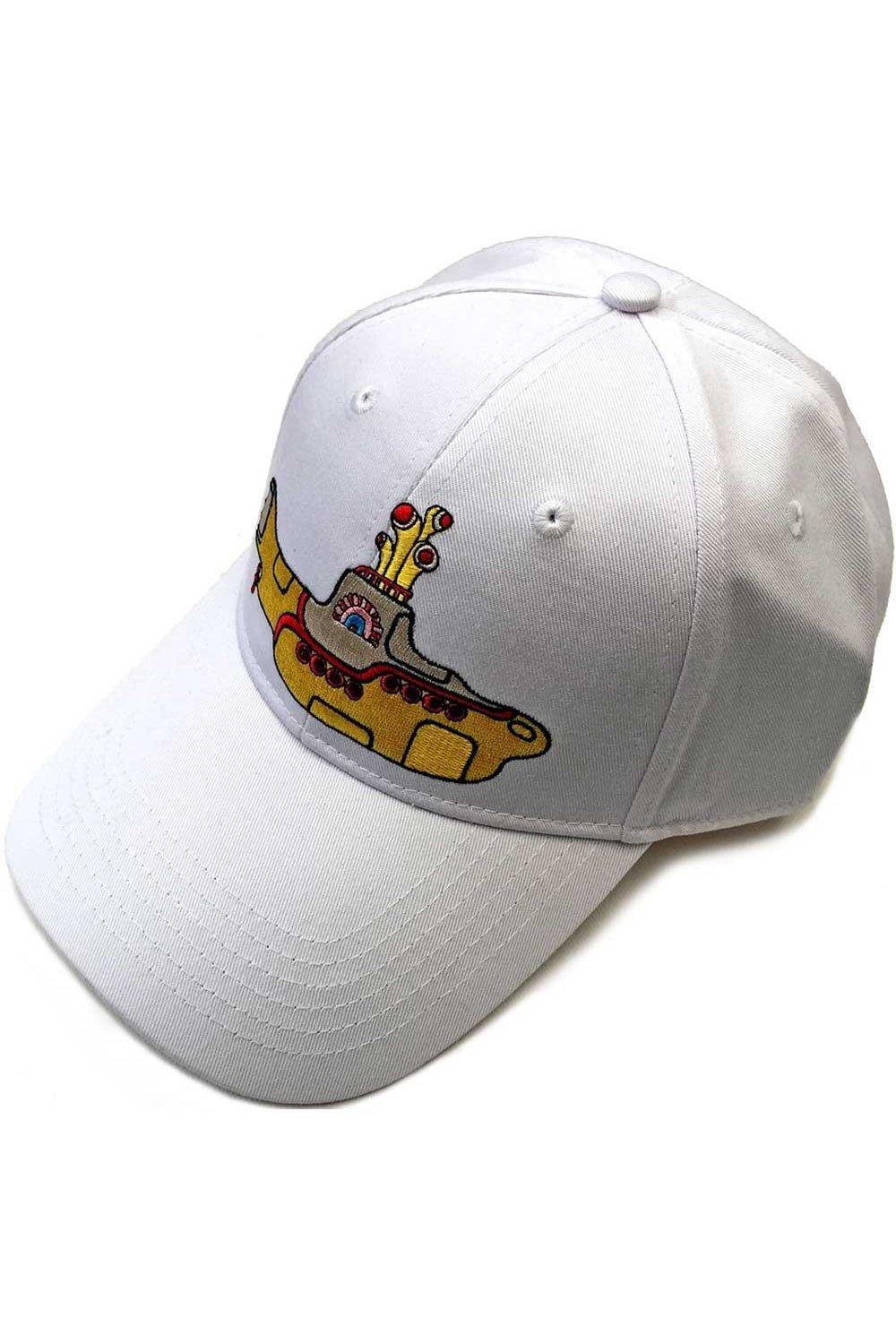 желтая шапка с изображением подводной лодки the beatles черный Бейсбольная кепка подводной лодки The Beatles, белый
