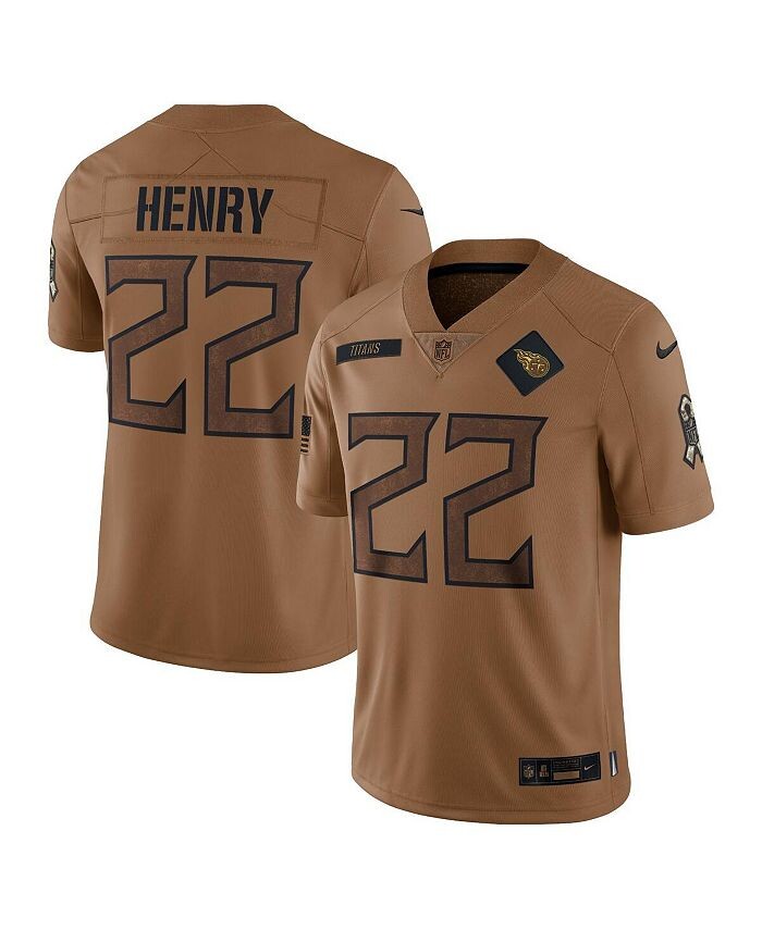

Мужская футболка Derrick Генри Брауна Tennessee Titans 2023 Salute To Service Limited Nike, коричневый