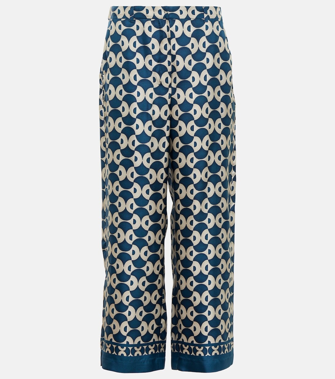 

Широкие шелковые брюки Timep с цветочным принтом 'S MAX MARA, синий