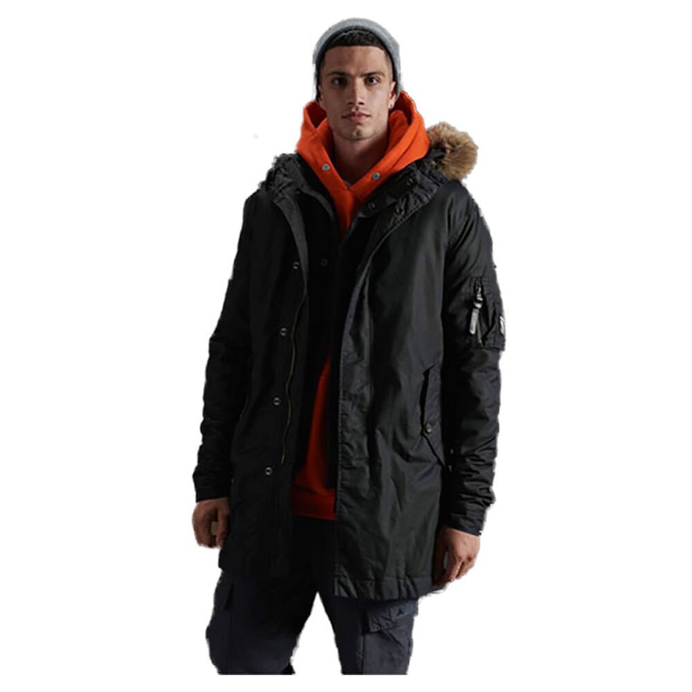 

Куртка Superdry Service Fur Trim, черный