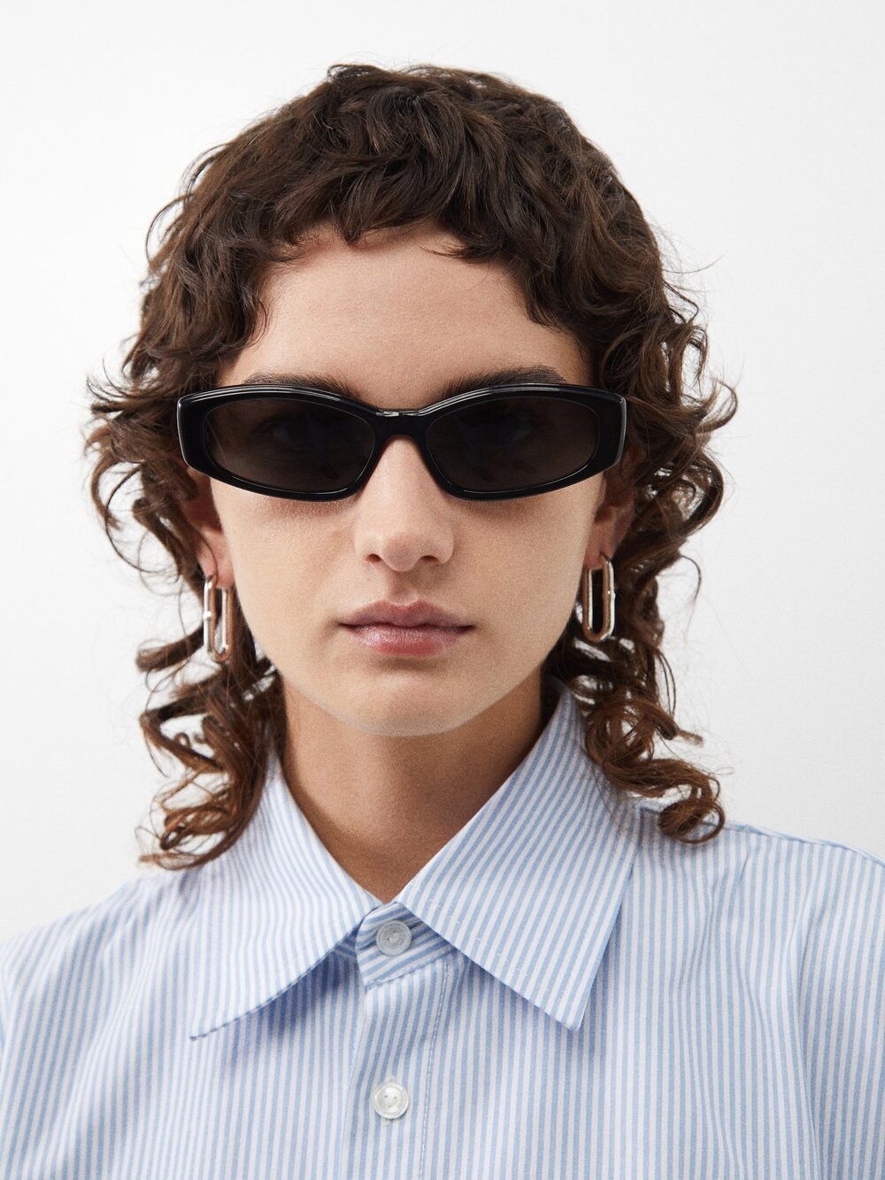 

Овальные солнцезащитные очки из ацетата Celine Eyewear, черный