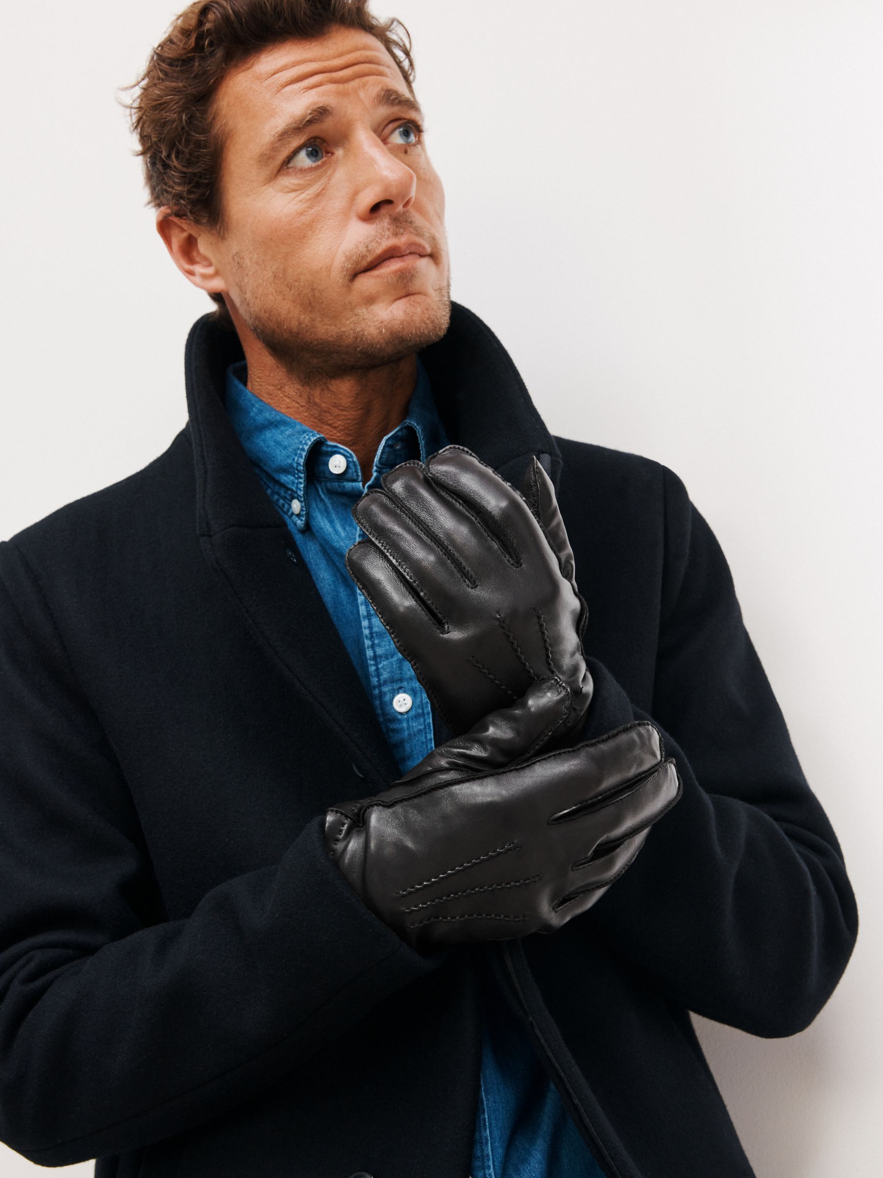 Кожаные перчатки из мериносовой шерсти John Lewis, черный премиальные кожаные перчатки john lewis коричневый