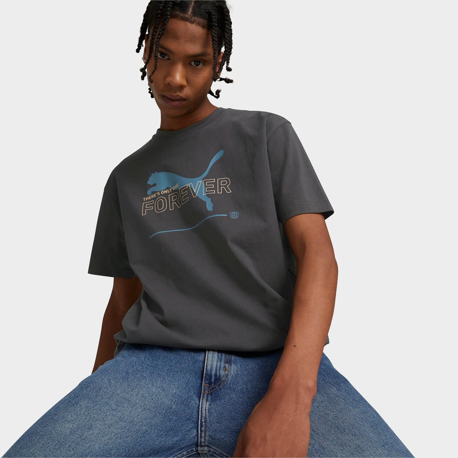 

Мужская футболка Puma Essentials Better Relaxed с рисунком, серый