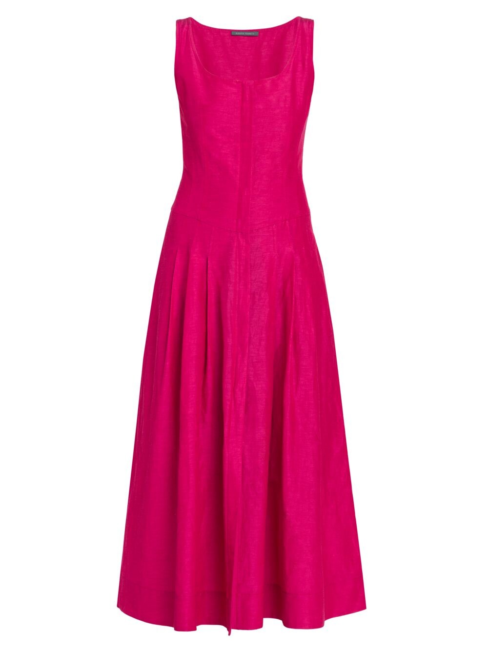 

Плиссированное платье-миди с круглым вырезом Alberta Ferretti