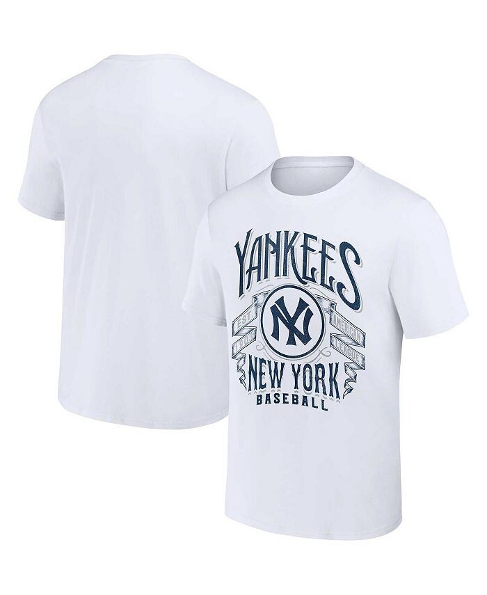 

Мужская футболка Darius Rucker Collection by White New York Yankees с эффектом потертости в стиле рок Fanatics, белый