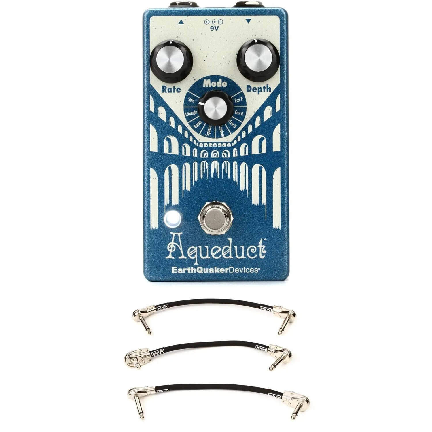 

Педаль вибрато EarthQuaker Devices Aqueduct с 3 соединительными кабелями