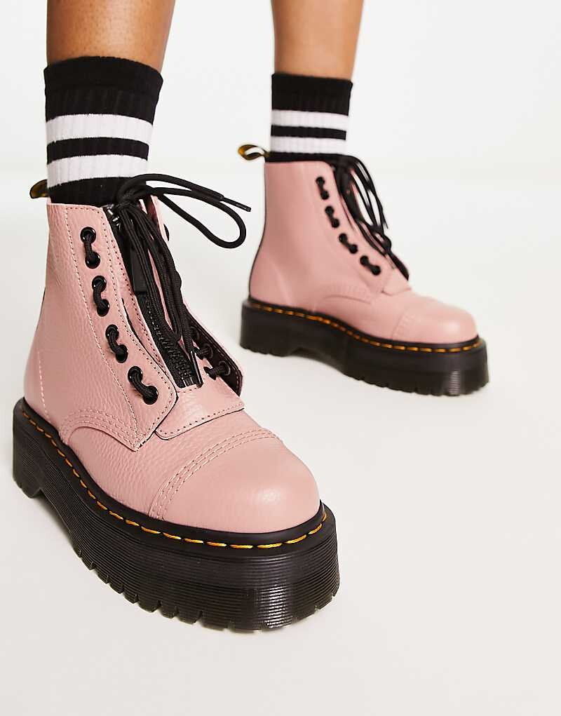 

Ботинки на платформе Dr Martens Sinclair из кожи персикового цвета