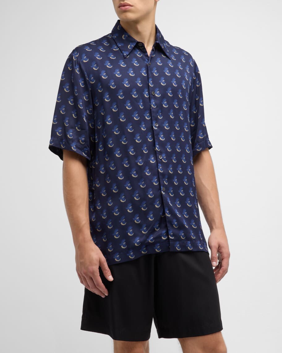 

Мужская рубашка Clasen с принтом и короткими рукавами Dries Van Noten