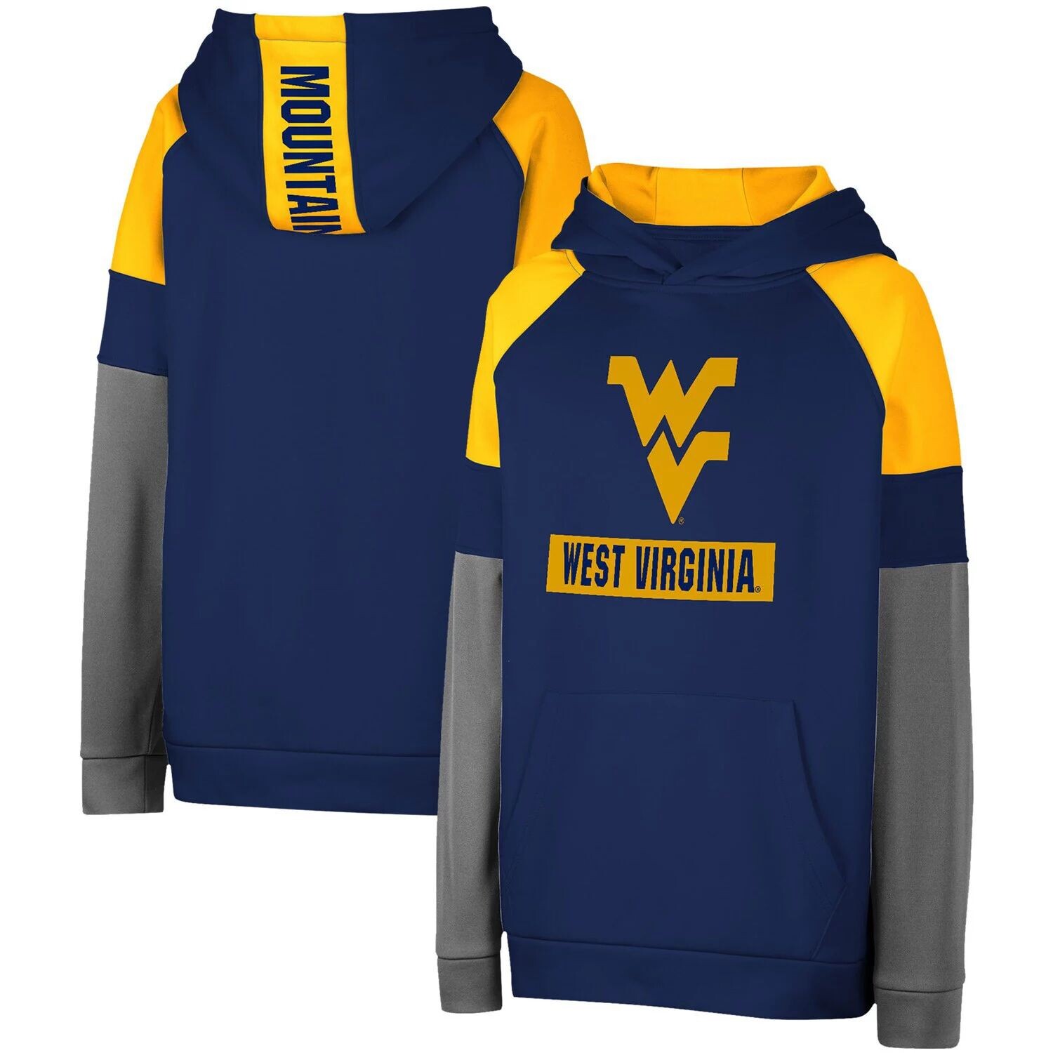 

Пуловер с капюшоном Youth Colosseum Navy West Virginia Mountaineers с цветными блоками Colosseum