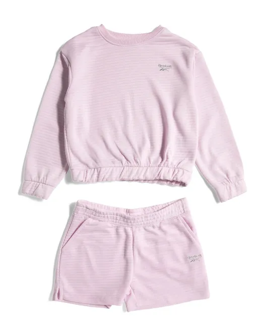 

Комплект из толстовки и шорт для больших девочек Reebok, цвет Lilac