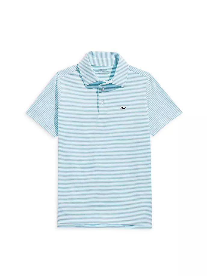 

Полосатая футболка-поло для маленьких мальчиков и мальчиков Vineyard Vines, цвет andros blue tejeda