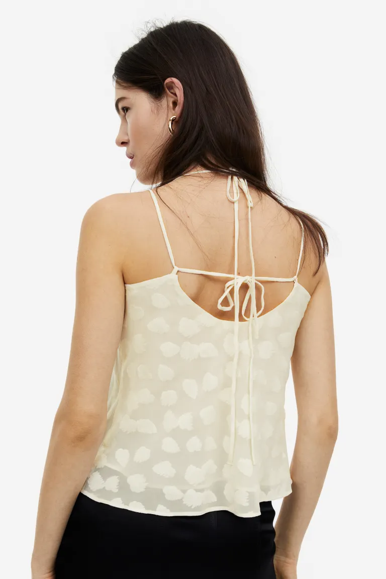 

Майка с декоративными завязками H&M, бежевый