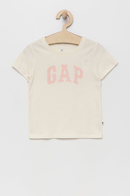 цена Детская хлопковая футболка GAP, бежевый