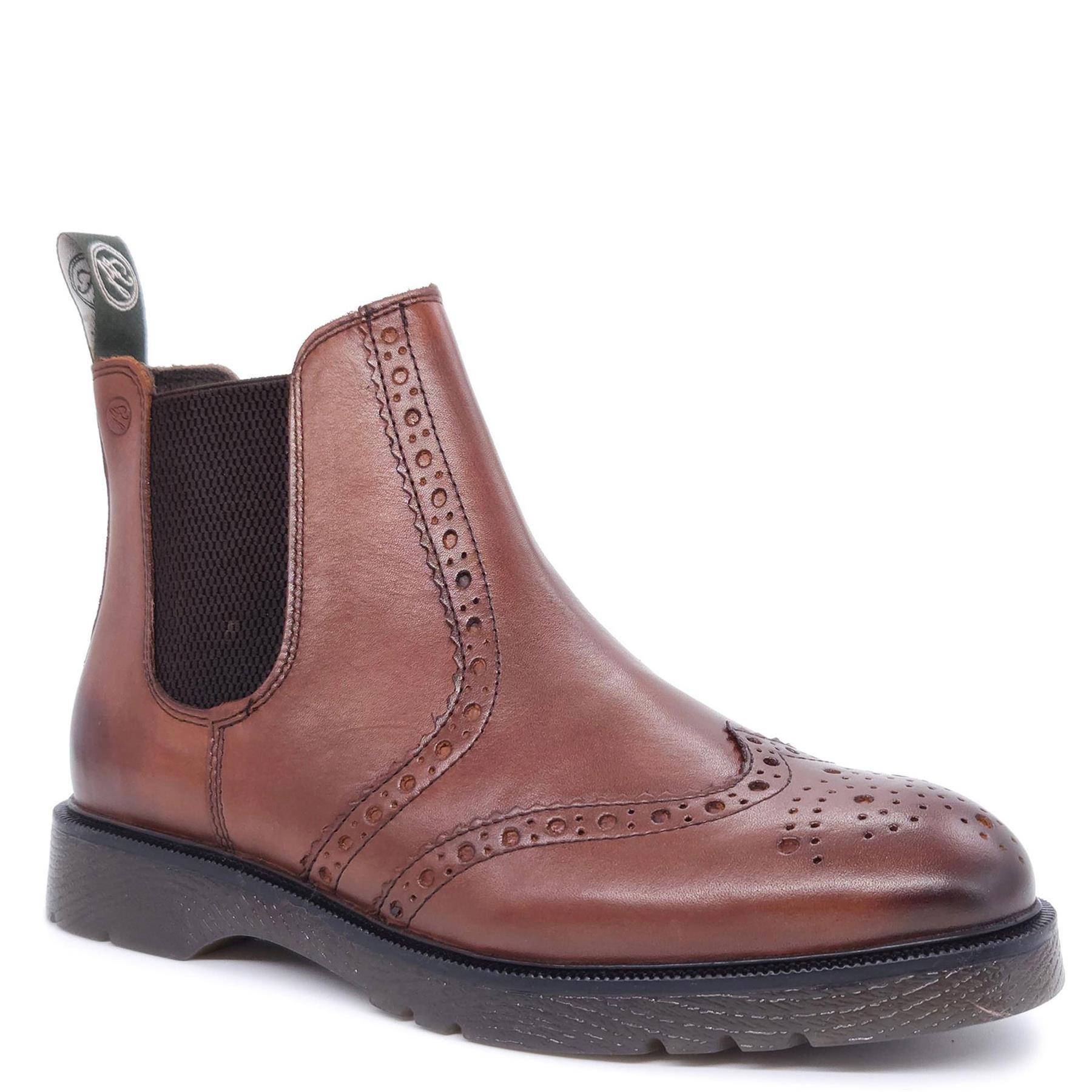 Кожаные ботинки челси с эффектом броги Warkton Frank James, коричневый кожаные ботинки челси с эффектом броги cheltenham frank james коричневый