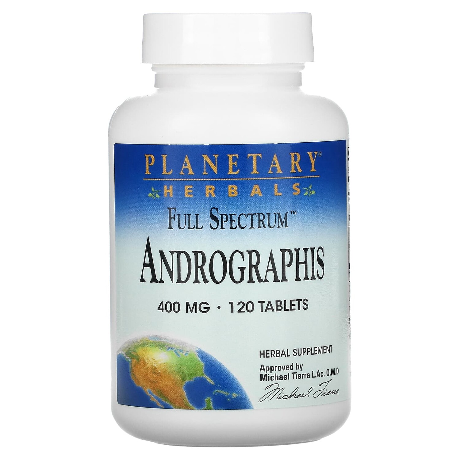 

Полный спектр, андрографис, 400 мг, 120 таблеток, Planetary Herbals