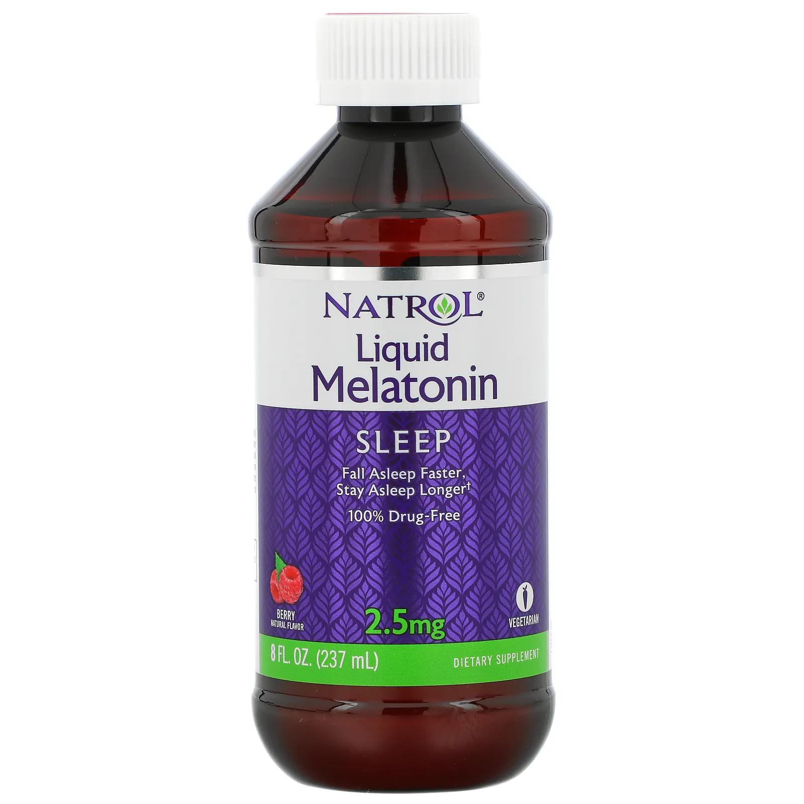 Natrol Жидкий мелатонин сон натуральный ягодный вкус 2,5 мг 8 ж. унц. (237 мл)