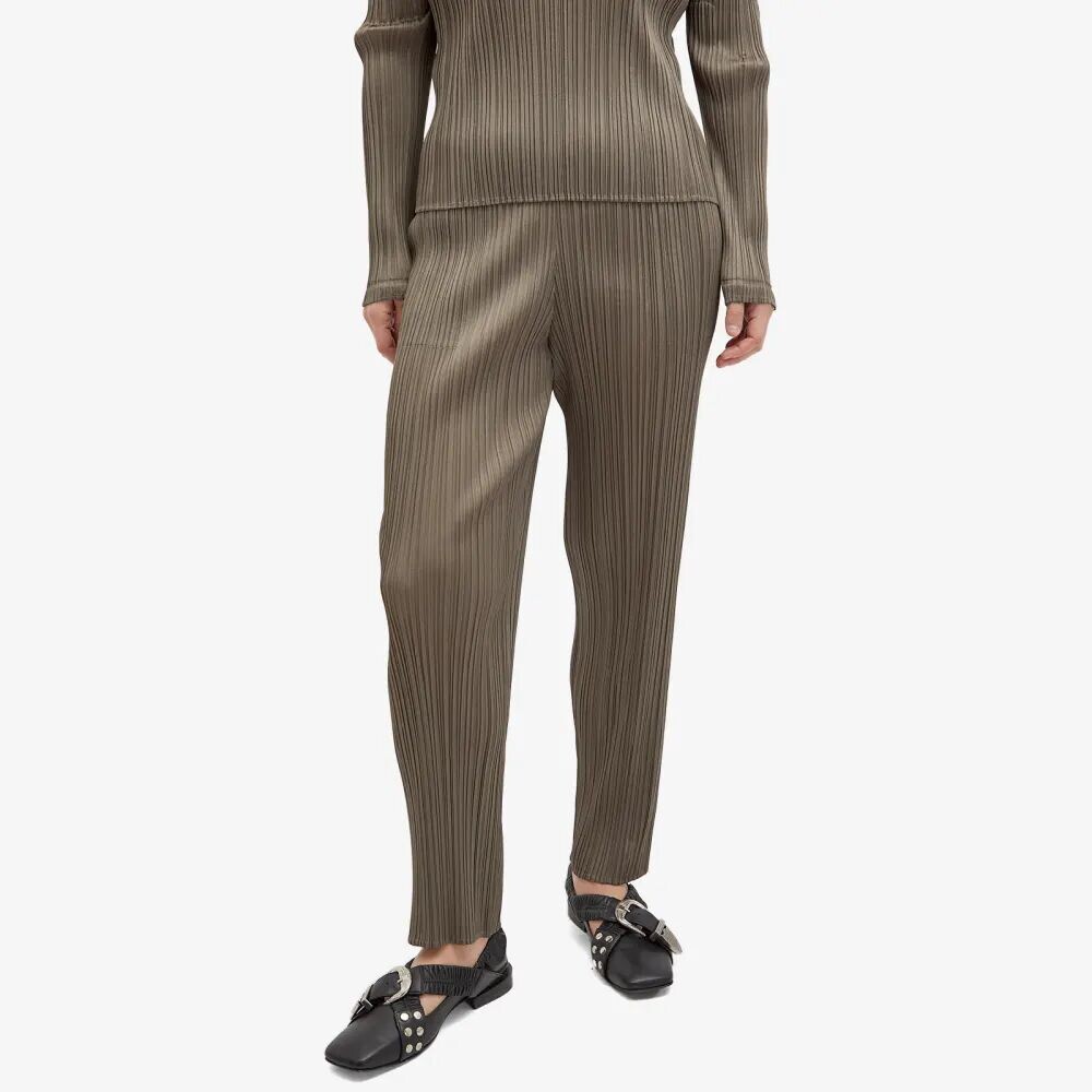

Pleats Please Issey Miyake Брюки с прямыми складками, коричневый