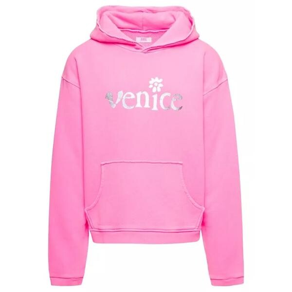 

Футболка unisex silver print venice hoode knit Erl, розовый