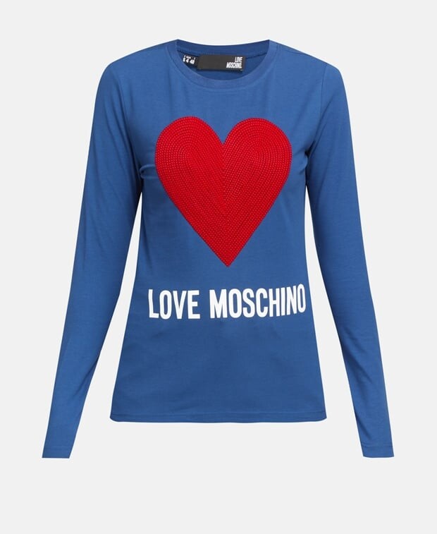 

Топ с длинными рукавами Love Moschino, темно-синий