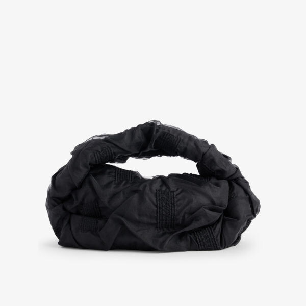 

Квадратная сумка с мятой тюлевой ручкой сверху Issey Miyake, черный