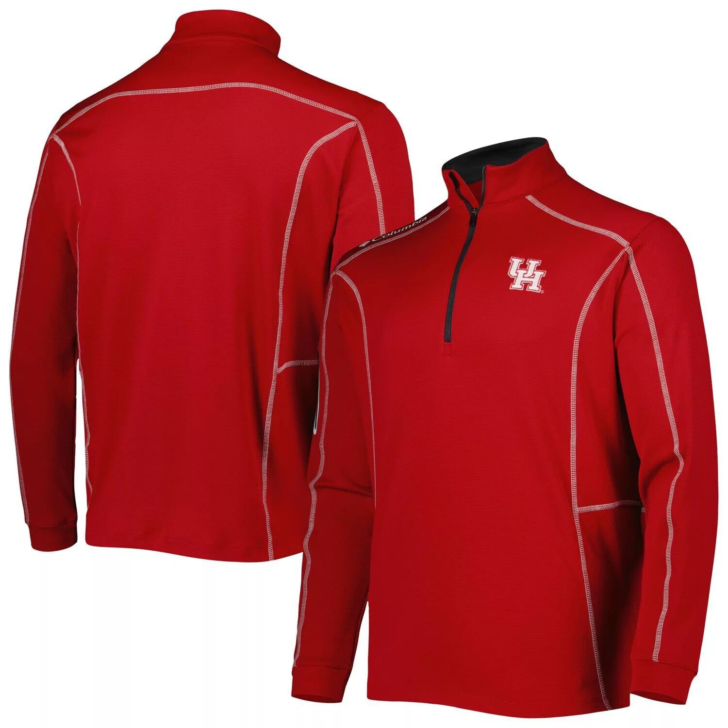 

Мужской пуловер с молнией в четверть цвета Columbia Golf Red Houston Cougars Shotgun