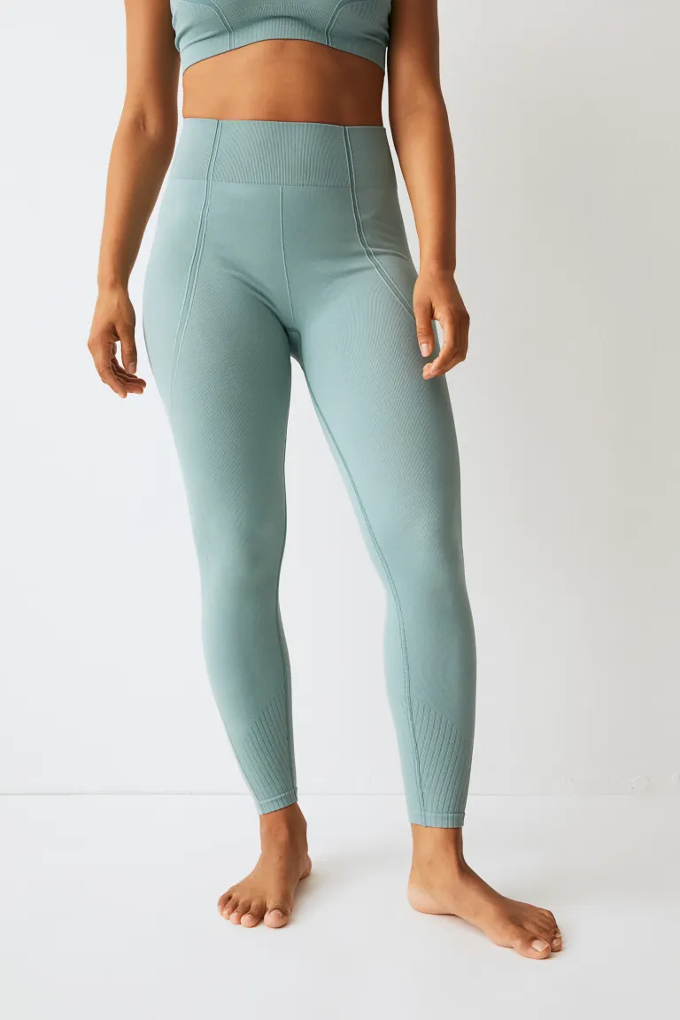 

Бесшовные спортивные леггинсы от drymove H&M, зеленый