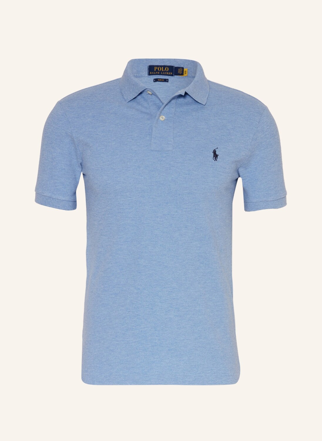 

Рубашка поло POLO RALPH LAUREN Piqué Custom Slim Fit, светло-синий