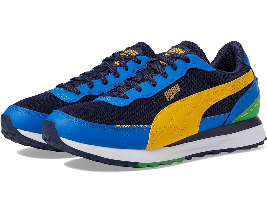 Кроссовки PUMA Road Rider Leather, цвет PUMA Navy/Yellow Sizzle