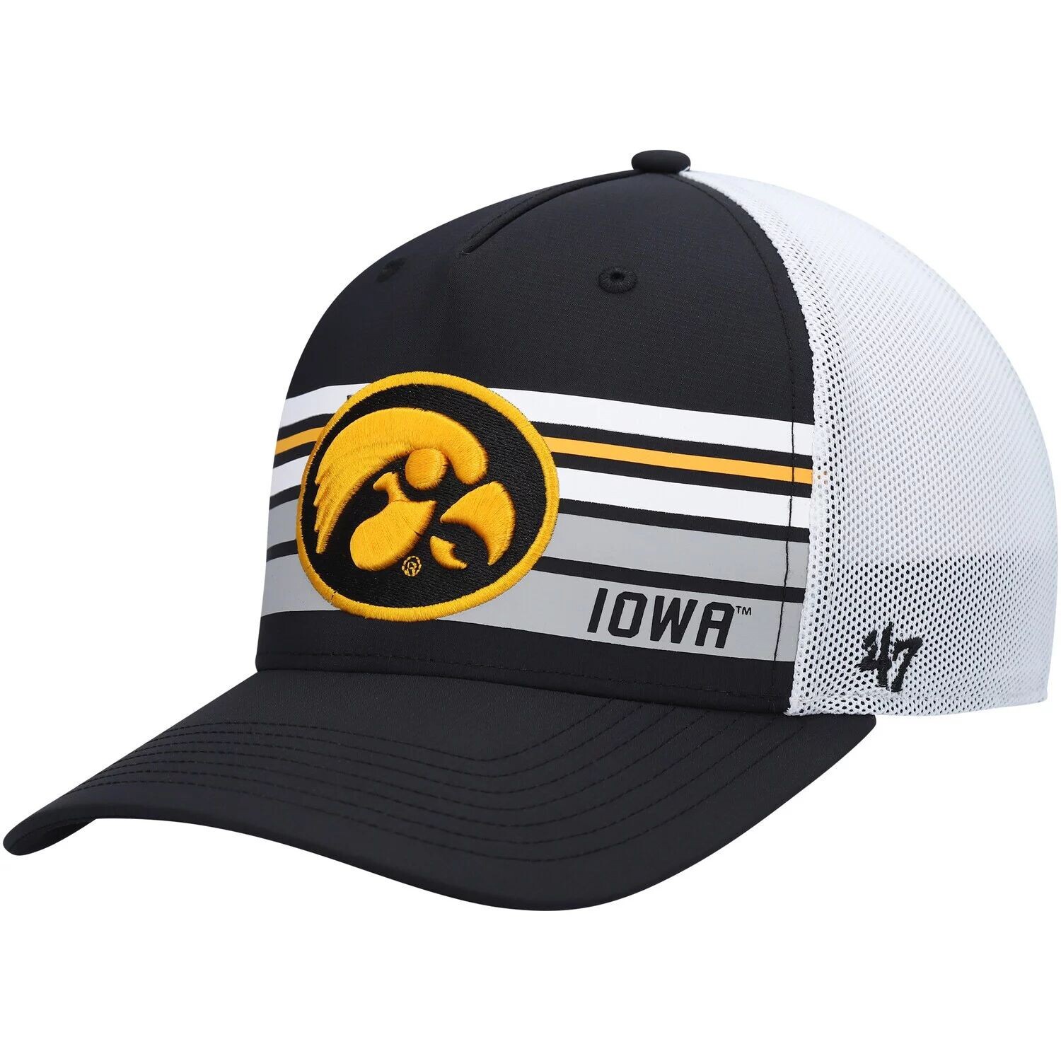 

Мужская черно-белая кепка '47 Iowa Hawkeyes Brrr Altitude Trucker Snapback
