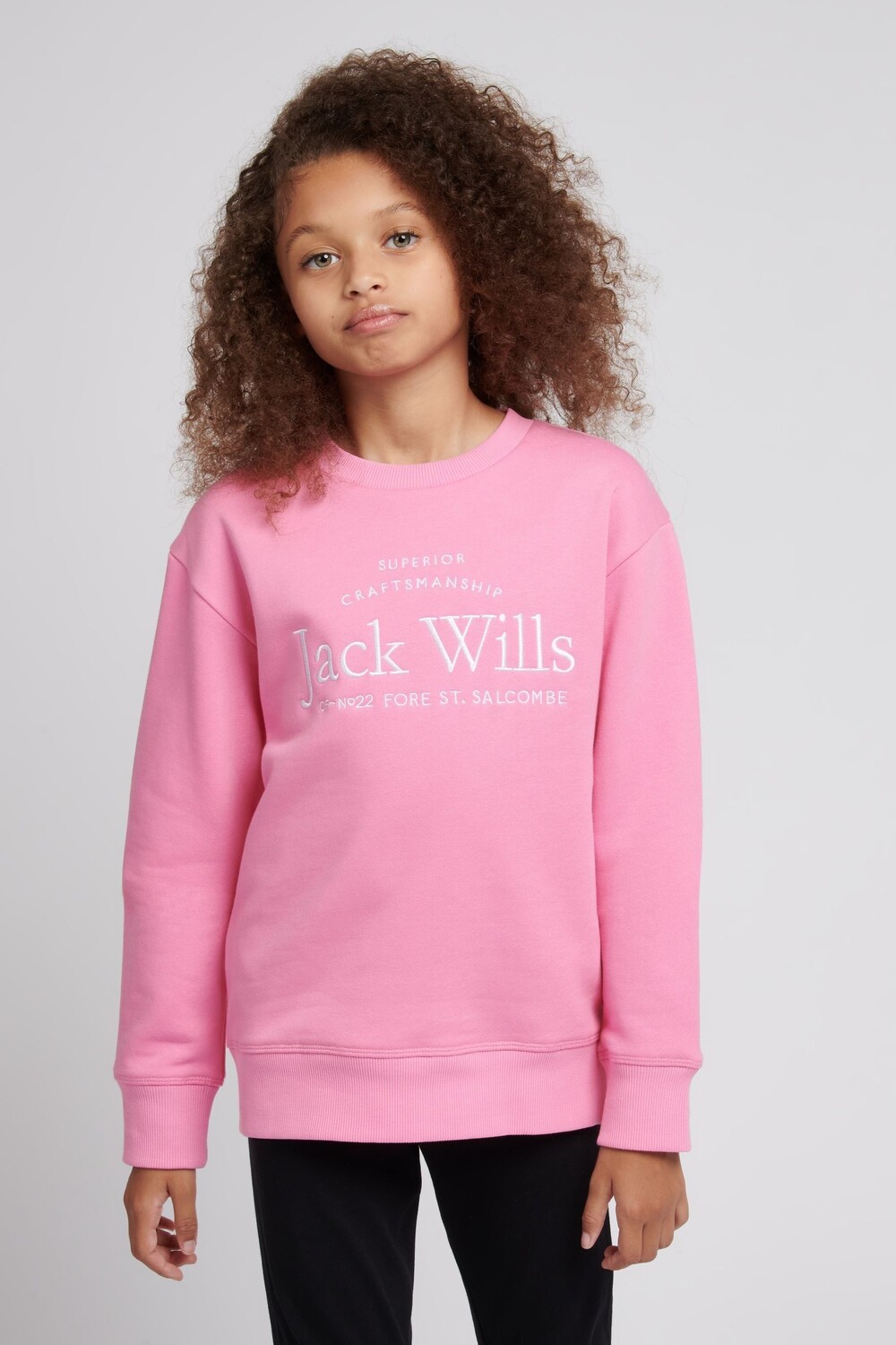 

Розовый свитшот с круглым вырезом и надписью Jack Wills, розовый