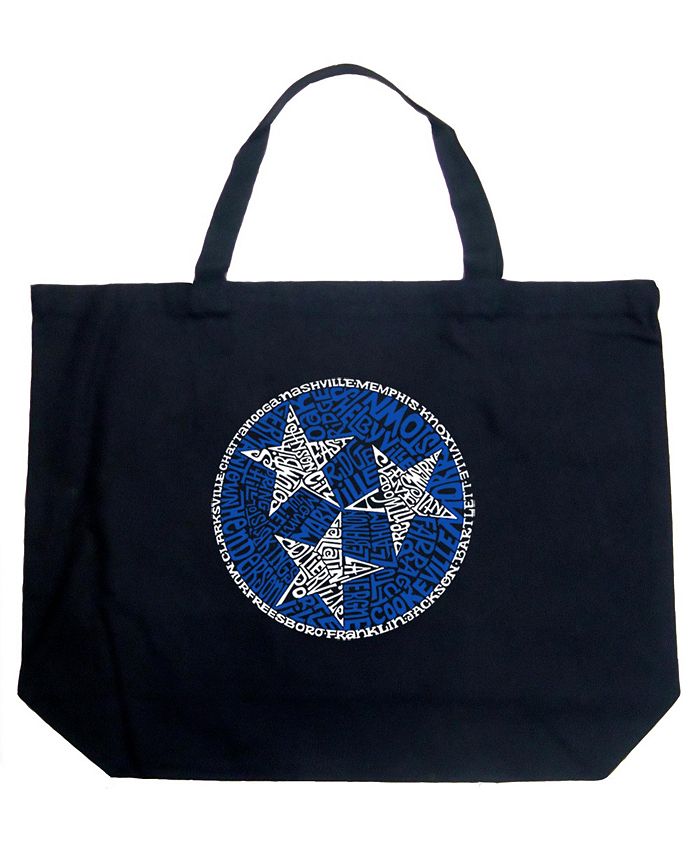 флаг штата теннесси Теннесси — большая сумка-тоут Word Art LA Pop Art, черный