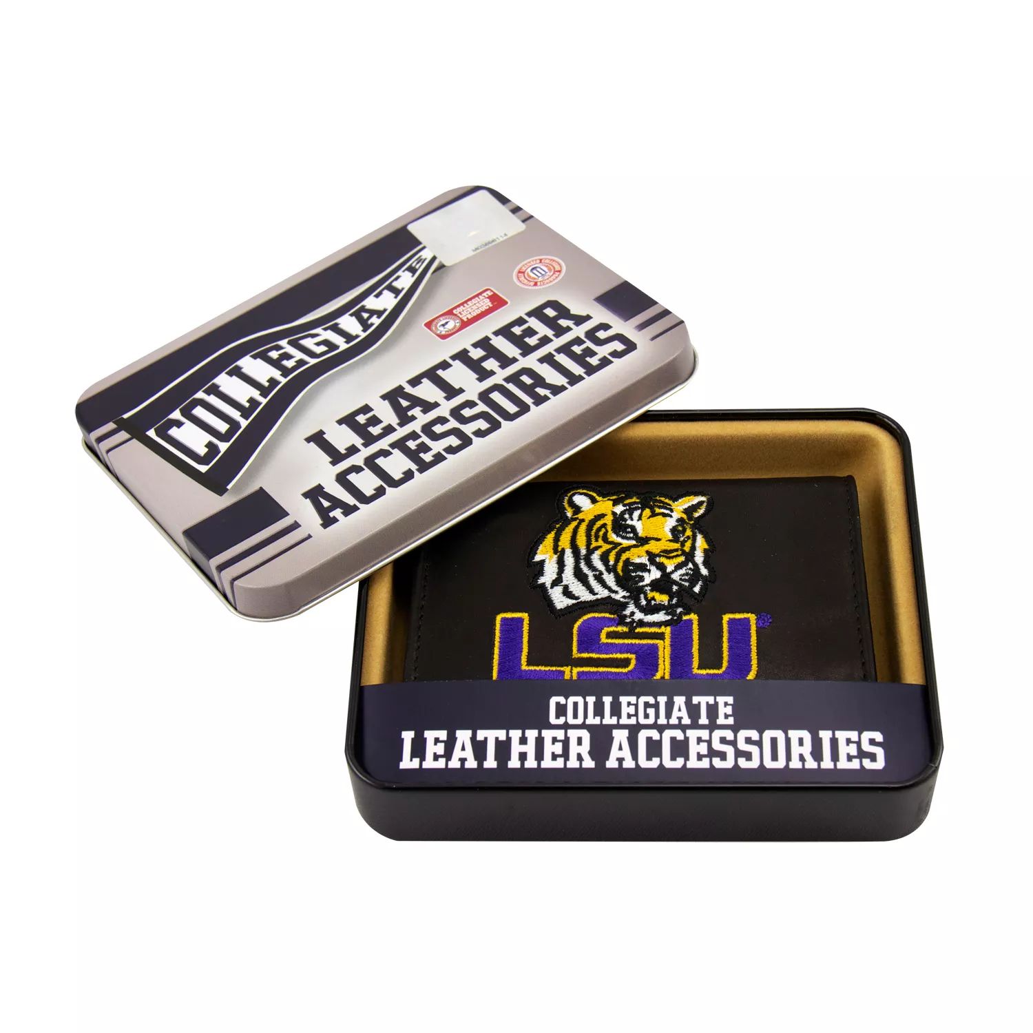 Двойной кожаный кошелек Tigers Университета штата Луизиана
