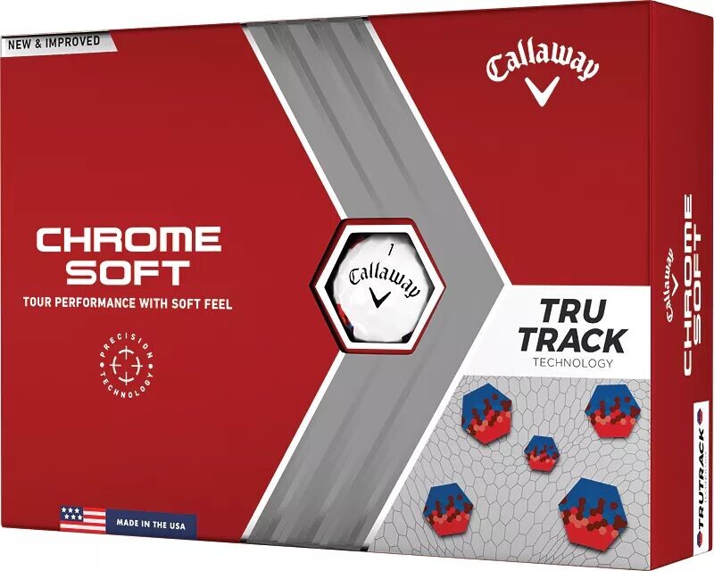 

Мячи для гольфа Callaway 2023 Chrome Soft Red & Blue TruTrack, белый