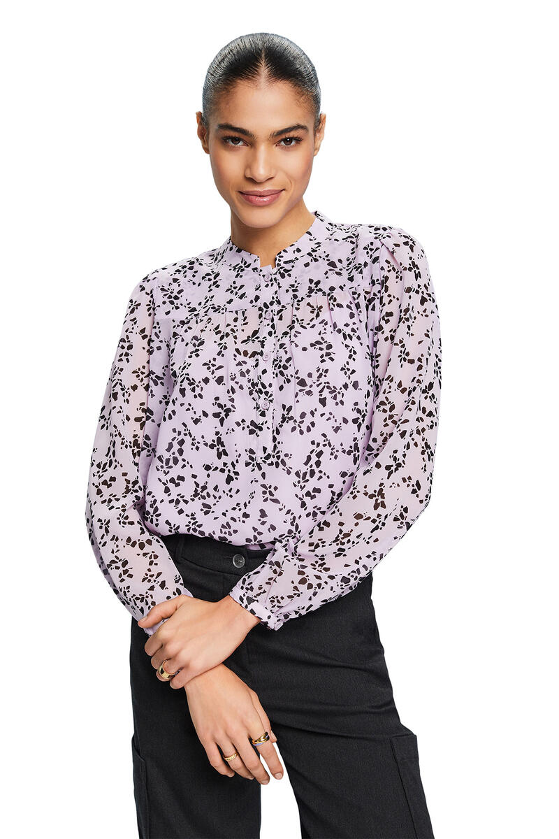 Экологичная блузка с цветочным принтом Esprit, фиолетовый