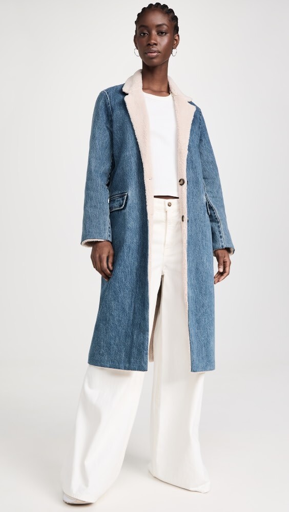 

Пальто Still Here Sherpa Dimes in Classic Blue, синий
