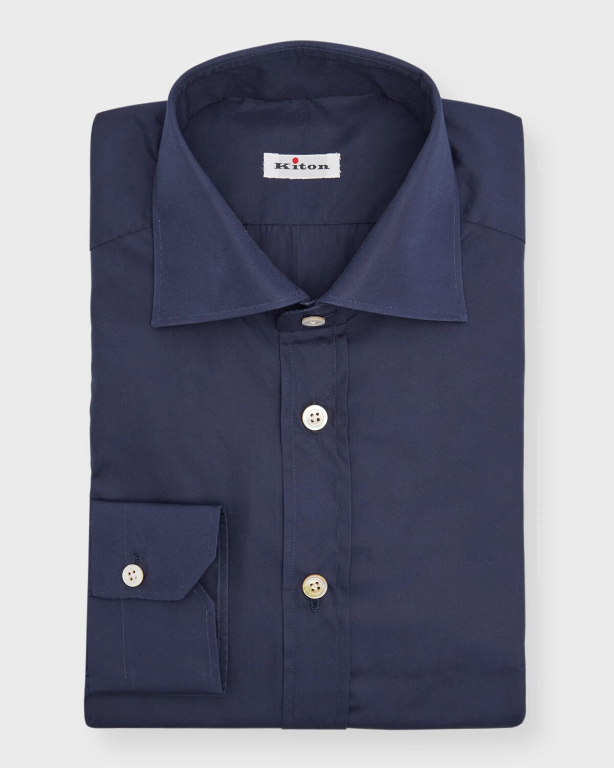 

Мужская однотонная хлопковая спортивная рубашка Kiton, цвет Navy