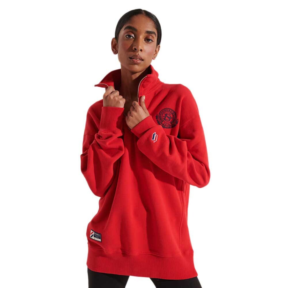 

Толстовка Superdry City College Over Sized Half Zip, красный