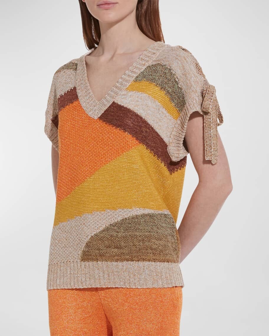 

Трикотажный топ интарсия со шнуровкой на плечах Sedona KNITSS