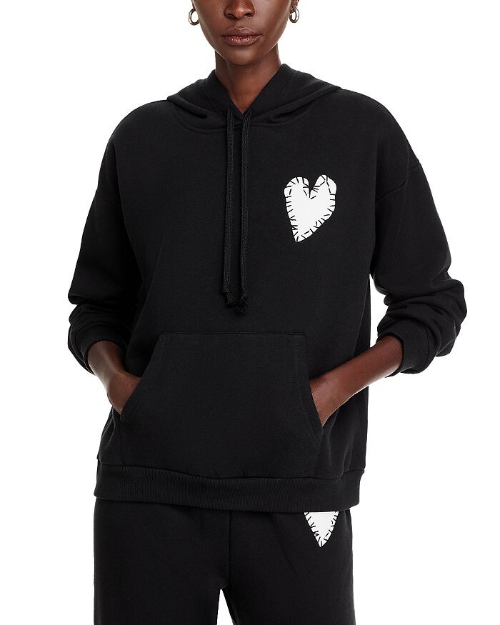

Толстовка AQUA x Kerri Rosenthal Hoodie с нашивкой в ​​виде сердца, черный
