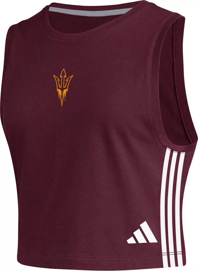 

Женская темно-бордовая укороченная майка Adidas Arizona State Sun Devils
